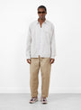 The Cabin Work Shirt comes in White Stripe from Kapital at Couverture & The Garbstore
model front 