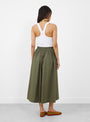 The Dagny Skirt in Khaki from Skall at Couverture and The Garbstore 
model back