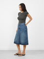 The Halo Skirt comes in Blue from Soeur at Couverture & The Garbstore
model side