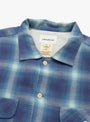 Shadow Plaid Shirt Blue from Khakis (2020) at Couverture & The Garbstore collar 