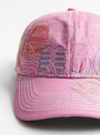 The Stitch Mania 6 Panel Cap from b.Eautiful comes in Off-Pink  at Couverture & The Garbstore detail