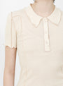 The Omato Polo Tee Shirt from Baserange comes in Off White at Couverture & The Garbstore
detail