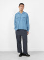 The Double Gauze Plaid Shirt from Sedan All-Purpose comes in Off White and Blue at Couverture & The Garbstore
model front 