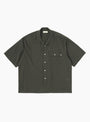 Dobby Plaid Open Collar SS Shirt Olive & Brown from Sedan All-Purpose at Couverture & The garbstore
front 