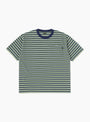 Striped SS Tee Olive & Navy from Sedan All-Purpose at Couverture & The Garbstore
front 
