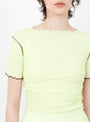The Vein Tee Shirt from Baserange comes in Iguaca Lime at Couverture & The Garbstore
model detail