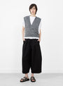 Faintly Knit Vest Navy Mix from Minä Perhonen at Couverture & The Garbstore
model front 