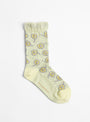 The Candy Flower Socks from Minä Perhonen come in Yellow at Couverture & The Garbstore
front 