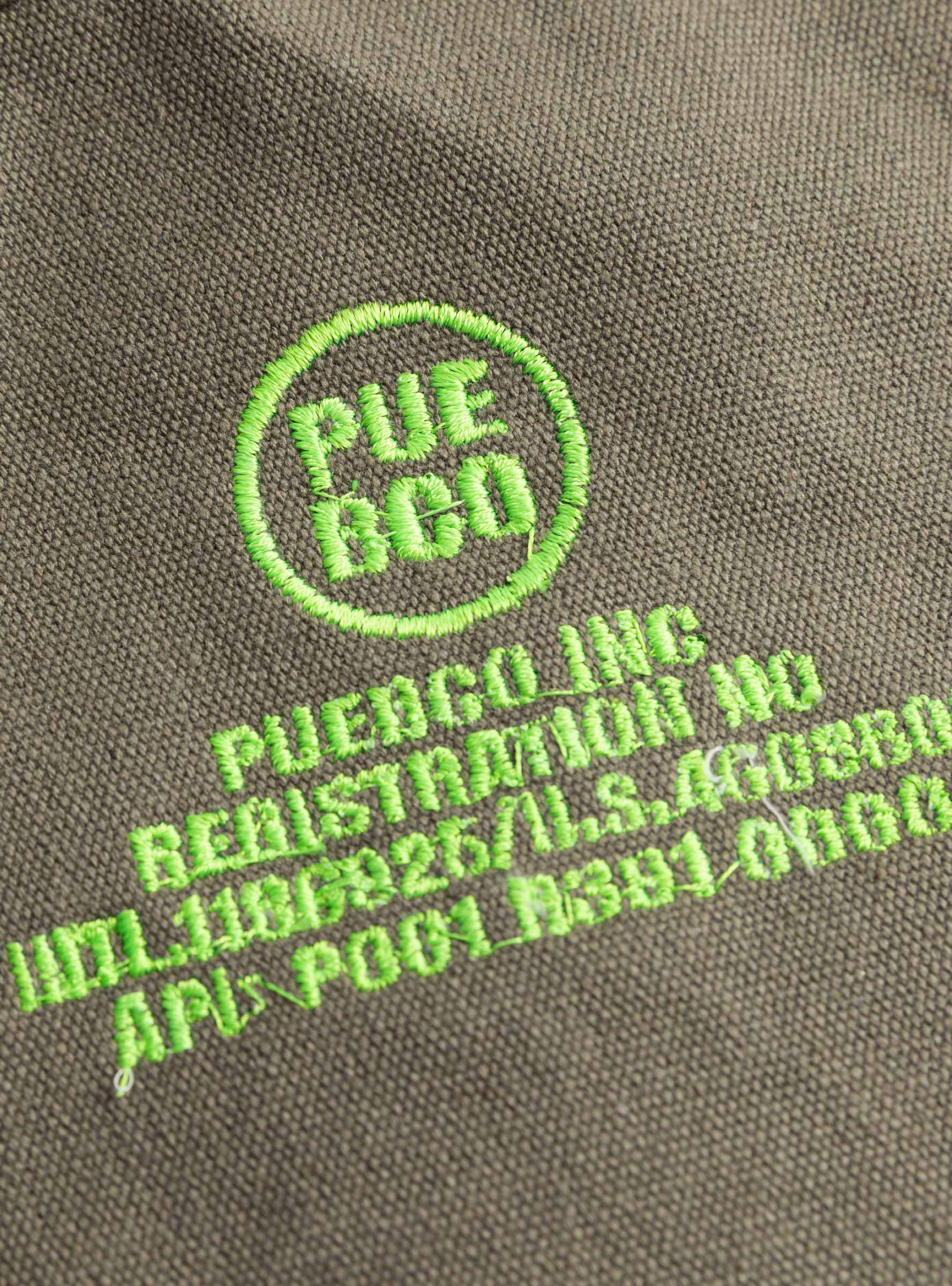 M Vintage Tent Fabric Pouch-Green-PUEBCO_Fabric_Detail.jpg at Couverture & The Garbstore