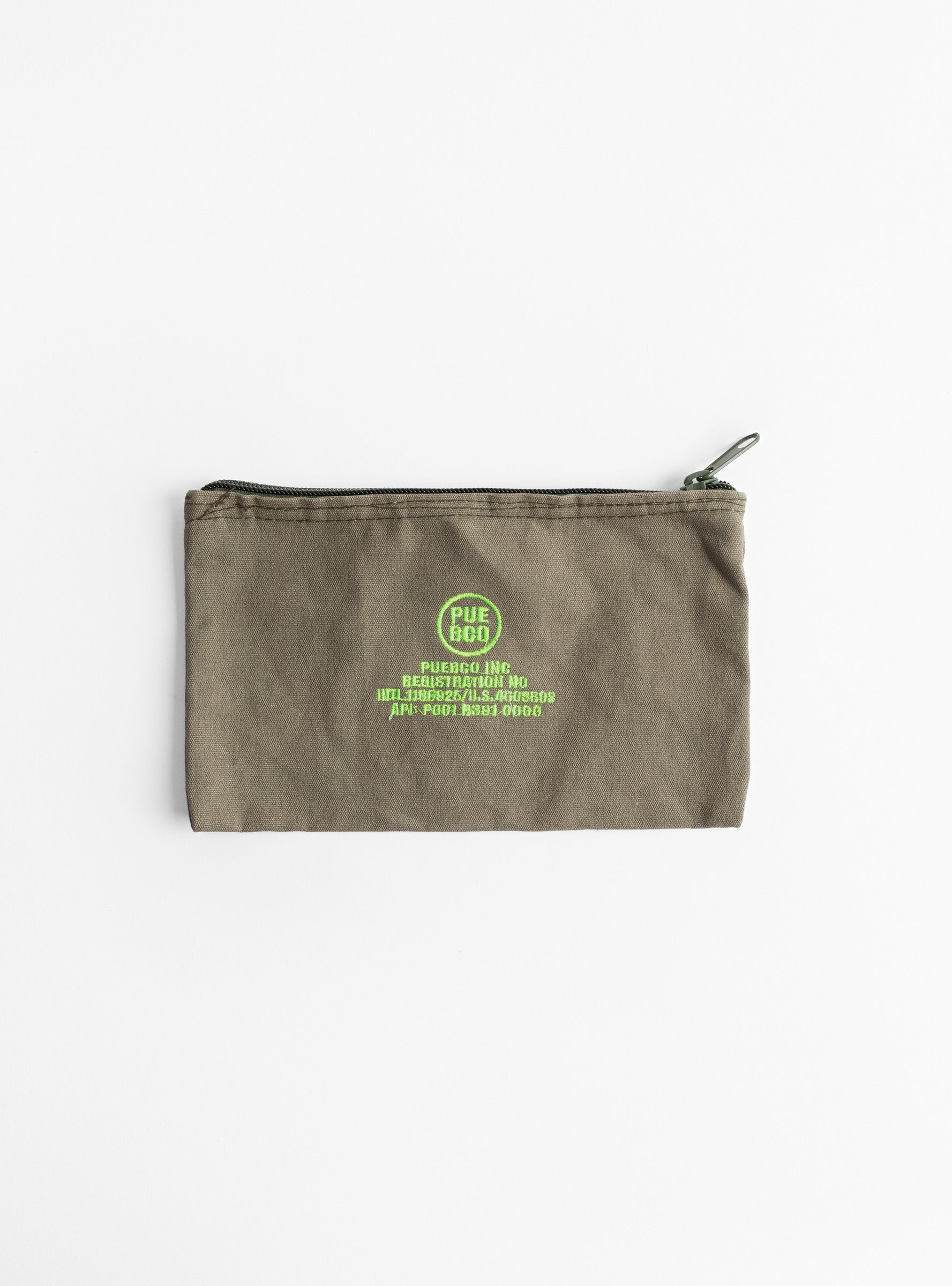 M Vintage Tent Fabric Pouch-Green-PUEBCO_Top_View.jpg at Couverture & The Garbstore