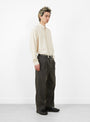The Made in Japan Crown Chino from TDR comes in Black at Couverture & The Garbstore model side
