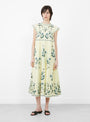 The Audra Embroidery Midi Dress from Sea comes in Butter at Couverture & The Garbstore model front