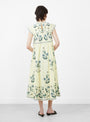 The Audra Embroidery Midi Dress from Sea comes in Butter at Couverture & The Garbstore model back