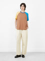 Slab Jersey Crazy Short Sleeve T-Shirt Brown from BEAMS BOY at couverture & The Garbstore
model front 