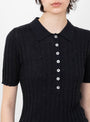 The Collared Short Sleeve T-Shirt from 7115 by Szeki comes in Speckle Black at Couverture & The Garbstore
model detail