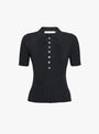 The Collared Short Sleeve T-Shirt from 7115 by Szeki comes in Speckle Black at Couverture & The Garbstore
front 