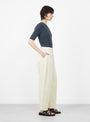 The Spring Pleated Trouser from 7115 by Szeki comes in Off White from Couverture & The Garbstore
model side