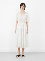 The Sofia Embroidery Puff Sleeve Dress from Sea comes in White at Couverture & The Garbstore
model front 