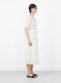 The Sofia Embroidery Puff Sleeve Dress from Sea comes in White at Couverture & The Garbstore
model side