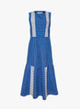 The Amee Dress from Sideline comes in Cobalt Stripe Mix at Couverture & The Garbstore
front