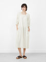 The Heather Dress from Sideline comes in Soft Yellow Stripe at Couverture & The Garbstore
model front 