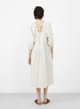 The Heather Dress from Sideline comes in Soft Yellow Stripe at Couverture & The Garbstore
model back 
