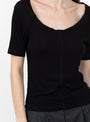 The Flatlock Raglan T-Shirt from mfpen comes in Black Rib at Couverture & The Garbstore
model detail