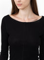 The Long Sleeve Flatlock Raglan T-Shirt from mfpen comes in Black Rib at Couverture & The Garbstore
model detail