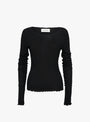The Long Sleeve Flatlock Raglan T-Shirt from mfpen comes in Black Rib at Couverture & The Garbstore
front
