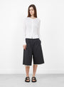 The Appointment Cardigan from mfpen comes in Ecru at Couverture & The Garbstore
model front 