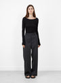 The Primary Trousers from mfpen come in Wide Grey Double Stripe at Couverture & The Garbstore
model front 