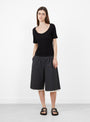 The Slash Shorts from mfpen come in Dark Grey at Couverture & The Garbstore
model front