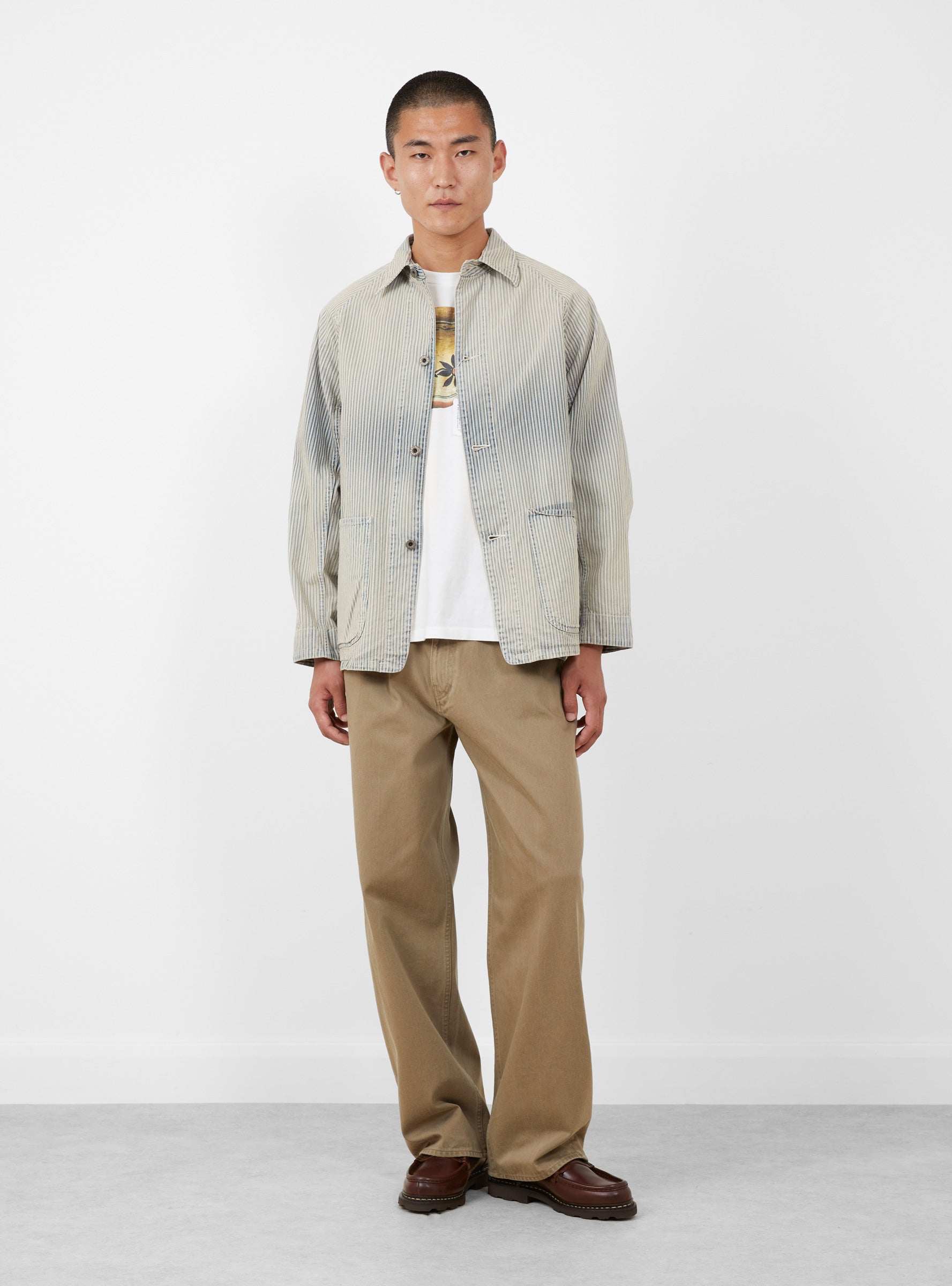 Liberty Hickoree Cactus Coverall Hickoree KAPITAL (model front) at Couverture & The Garbstore