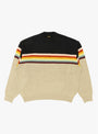 The 5G Cotton Knit Peckish Rainbowy Crew Sweater from Kapital comes in Black at Couverture & The Garbstore
front 