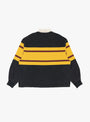 Panel Striped Jersey Rugby Shirt Black KAPITAL (back) at Couverture & The Garbstore