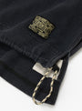 Panel Striped Jersey Rugby Shirt Black KAPITAL (draw string detail) at Couverture & The Garbstore