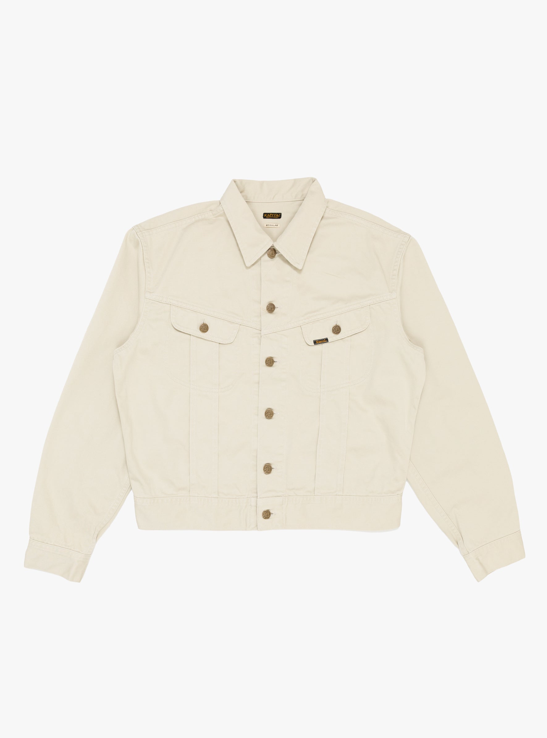 Vintage Satin Westerner Jacket Ecru KAPITAL (front) at Couverture & The Garbstore