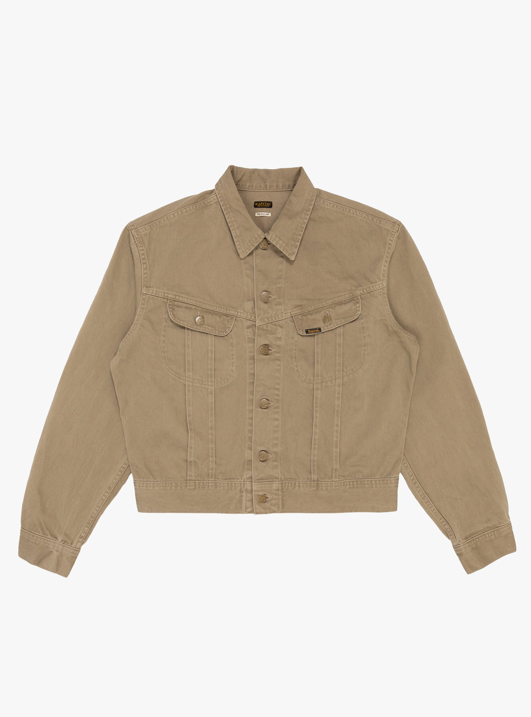 Vintage Satin Westerner Jacket Mocha Beige KAPITAL (front) at Couverture & The Garbstore