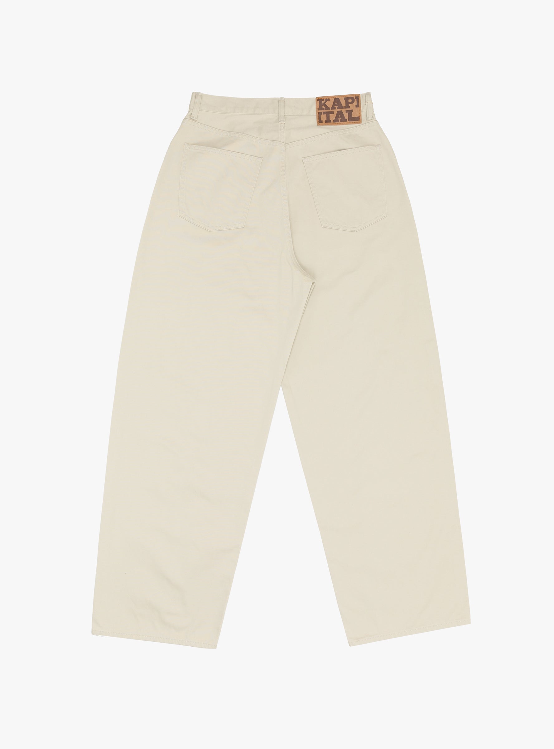 Vintage Satin Club Baggy 5P Pants Ecru KAPITAL (back) at Couverture & The Garbstore