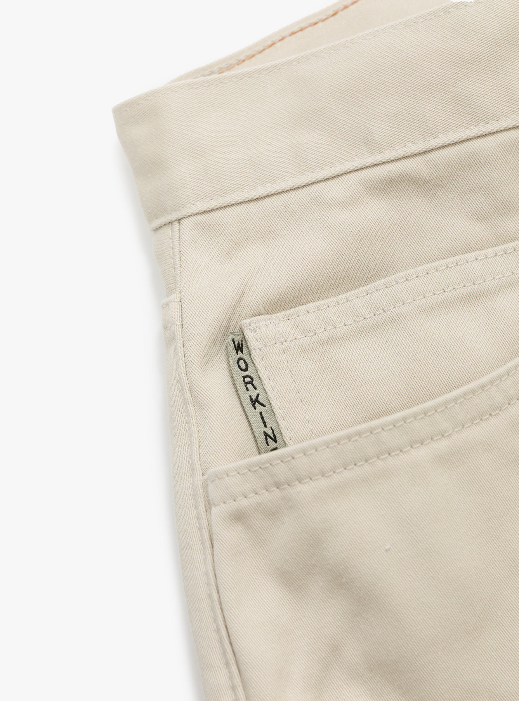 Vintage Satin Club Baggy 5P Pants Ecru KAPITAL (pocket close up) at Couverture & The Garbstore