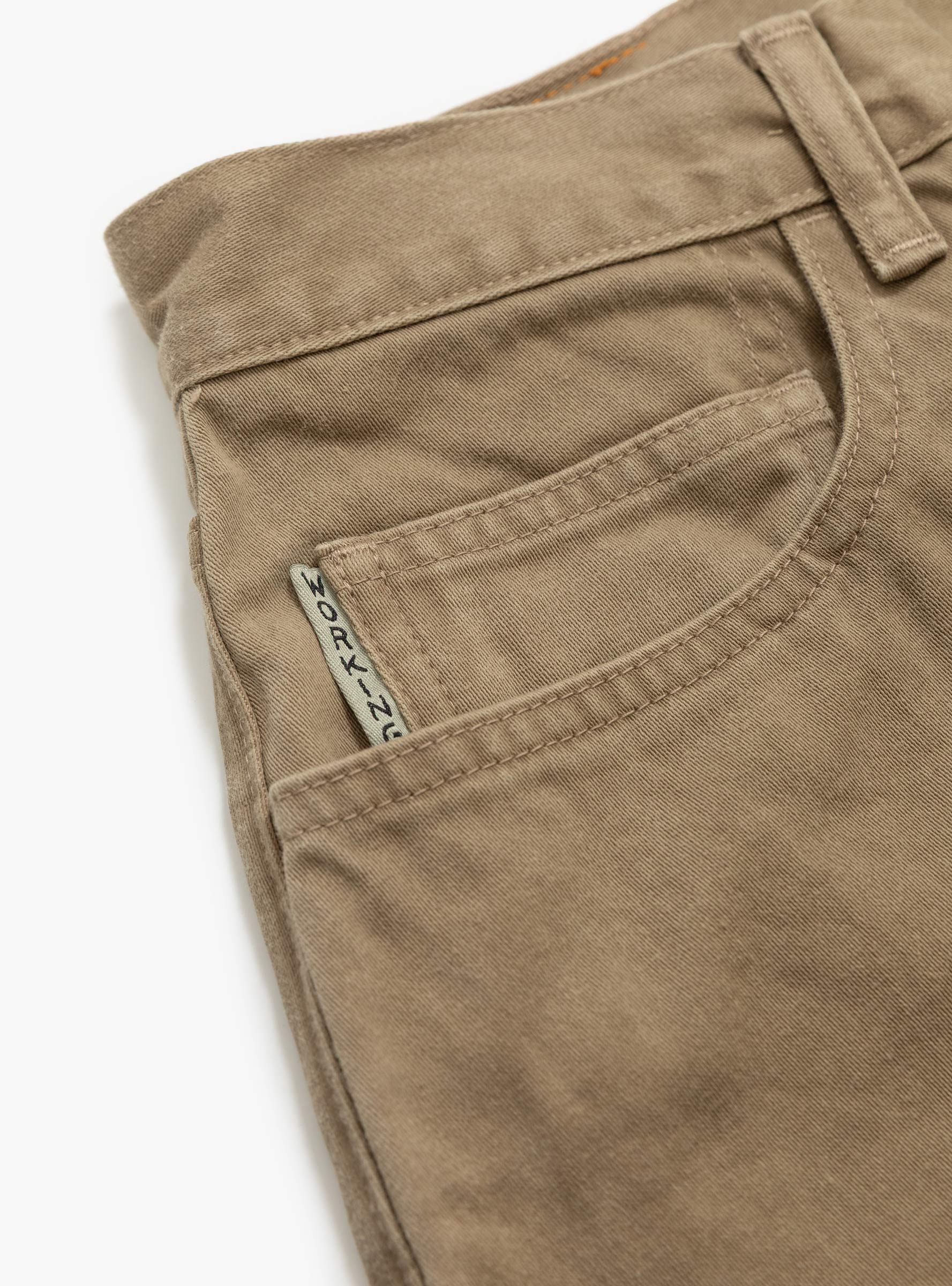 Vintage Satin Club Baggy 5P Pants Mocha Beige KAPITAL (pocket close up) at Couverture & The Garbstore