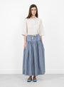 The La Jupe Skirt Chambray Stripe from A'Court at Couverture & the Garbstore
model front