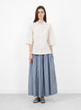 The Jane Blouse Cream with Pencil Stripe from A'Court at Couverture & The Garbstore
model front  