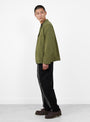 The Rip-Stop Hospital Jacket from Kapital comes in Khaki at Couverture & The Garbstore
model side 