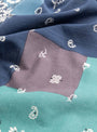 Garen Patchwork Selvedge Bandana-Navy-KAPITAL at Couverture & The Garbstore Close Up