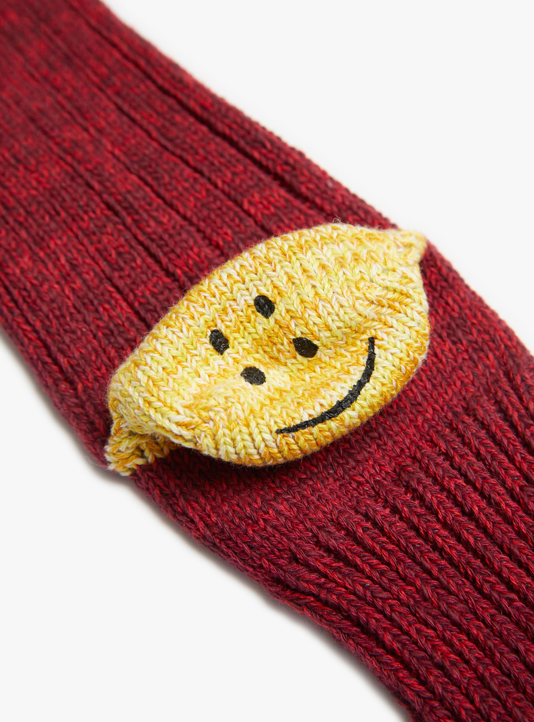 60 Yarns Happy Heel Socks Red KAPITAL (heel detail) at Couverture & The Garbstore