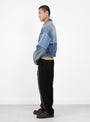 The 12oz Denim Drizzler Jacket Gold Rush Remake from Kapital comes in Blue at Couverture & The Garbstore
side model 