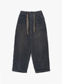 14W Corduroy Centre Pleat Easy Trouser from Kapital comes in Black at Couverture & The Garbstore
front 