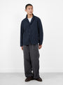 14W Corduroy Centre Pleat Easy Trouser from Kapital comes in Black at Couverture & The Garbstore
front model 