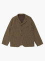 The Twill Aging-Wool Hospital Jacket from Kapital comes in Brown Stripe at Couverture & The Garbstore
front